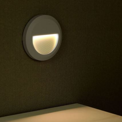 LED Kültéri lépcsővilágító LED/2W/230V IP65 3000K szürke