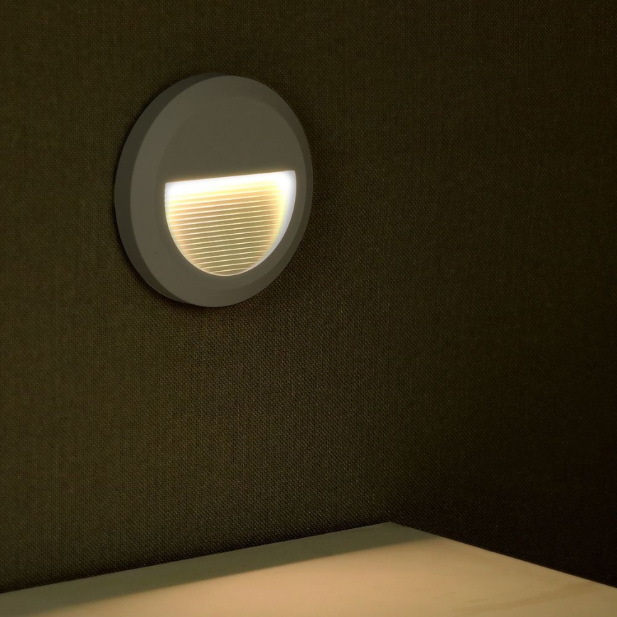 LED Kültéri lépcsővilágító LED/2W/230V IP65 3000K szürke