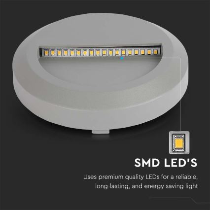 LED Kültéri lépcsővilágító LED/2W/230V IP65 3000K szürke