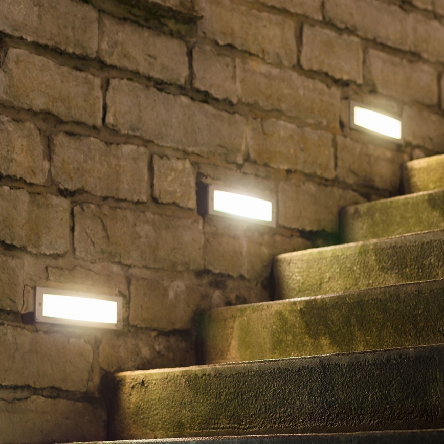 LED Kültéri lépcsővilágító LED/3W/230V IP65 4000K fehér