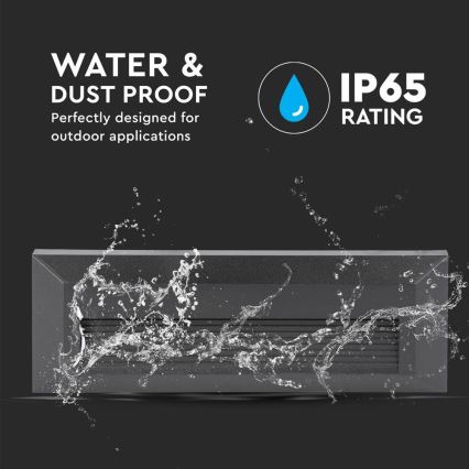 LED Kültéri lépcsővilágító LED/3W/230V IP65 4000K fekete