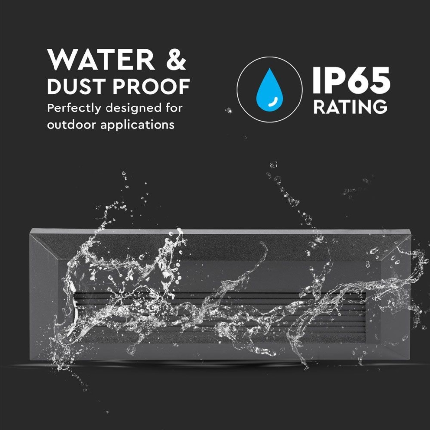 LED Kültéri lépcsővilágító LED/3W/230V IP65 4000K fekete