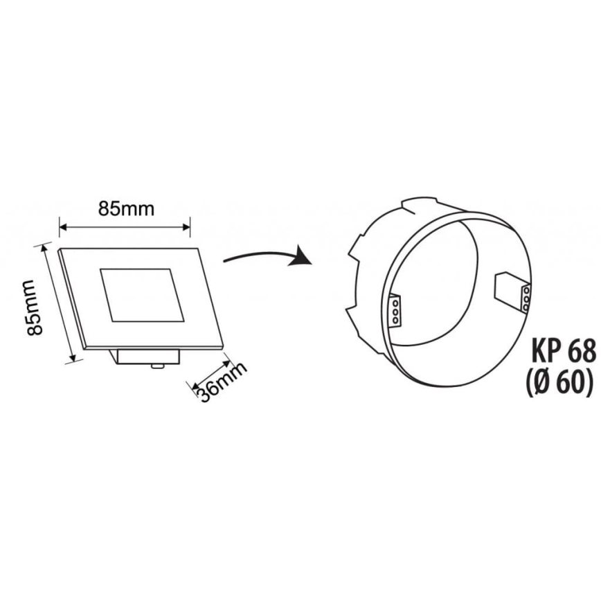 LED kültéri lépcsővilágító lámpa LED/1,7W/230V 3000/4000/6000K IP54 fehér