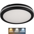 LED Kültéri mennyezeti lámpa BENO E LED/12W/230V 3000/4000/6500K átm. 20 cm IP65 fekete