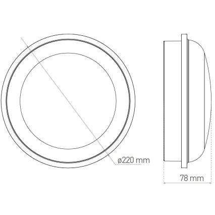 LED Kültéri mennyezeti lámpa DARA LED/20W/230V IP65 fekete