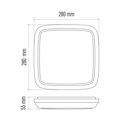 LED Kültéri mennyezeti lámpa DORI LED/18W/230V IP54 négyzet