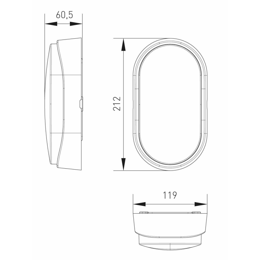 LED Kültéri mennyezeti lámpa érzékelővel LED/14W/230V IP54 fekete