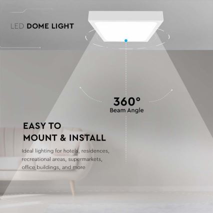 LED kültéri mennyezeti lámpa érzékelővel LED/18W/230V 4000K IP44 fehér