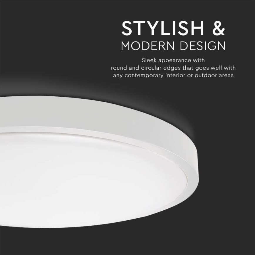 LED kültéri mennyezeti lámpa érzékelővel LED/24W/230V 6500K IP44 fehér