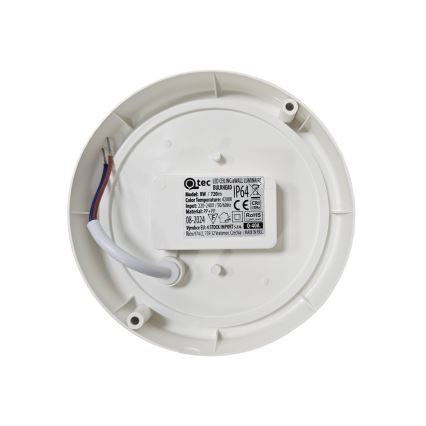 LED kültéri mennyezeti lámpatest LED/8W/230V 4200K átm. 14 cm IP64 fehér