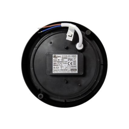 LED kültéri mennyezeti lámpatest LED/8W/230V 4200K átm. 14 cm IP64 fekete