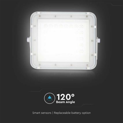 LED kültéri dimmelhető napelemes reflektor LED/10W/3,2V IP65 4000K 6000 mAh fehér + távirányítás