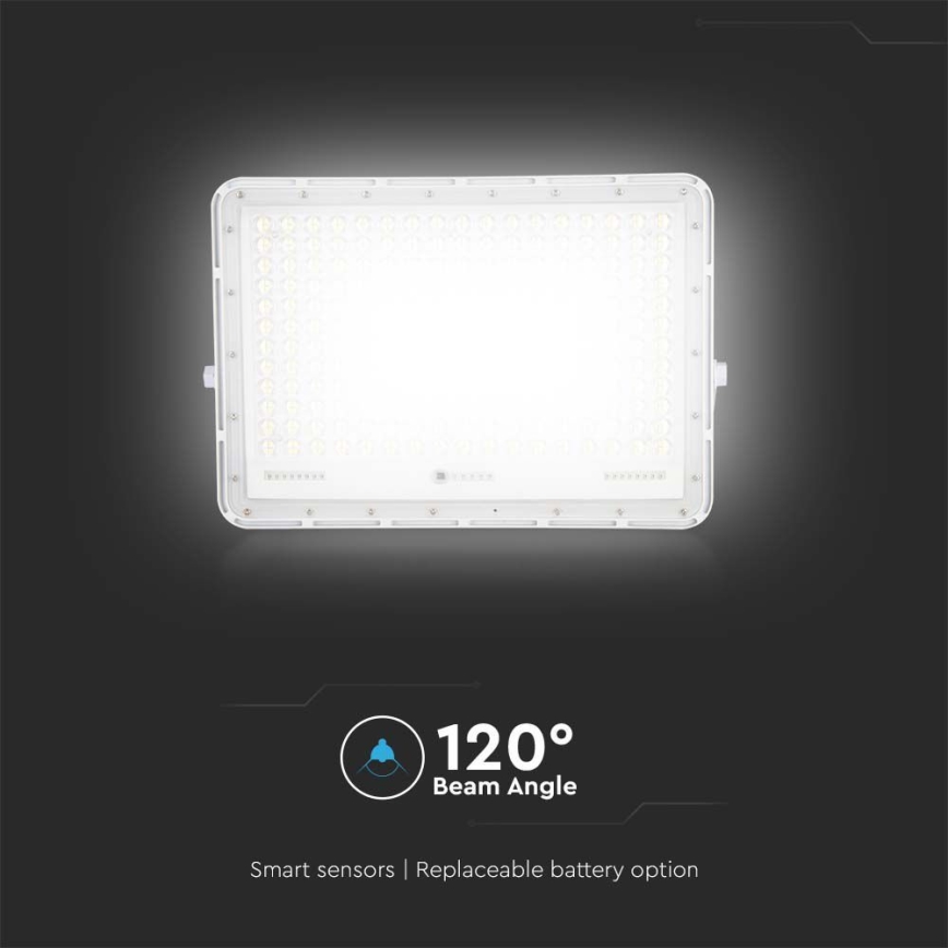 LED Kültéri napalemes reflektor LED/30W/3,2V 6400K fehér IP65 20000 mAh + távirányítás