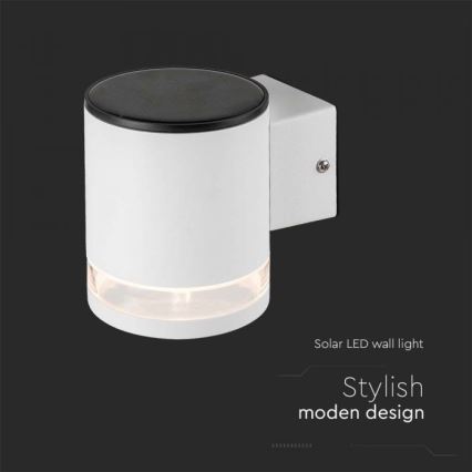 LED Kültéri napelemes fali lámpa LED/1W/3,7V 3000K IP54 1200 mAh fehér