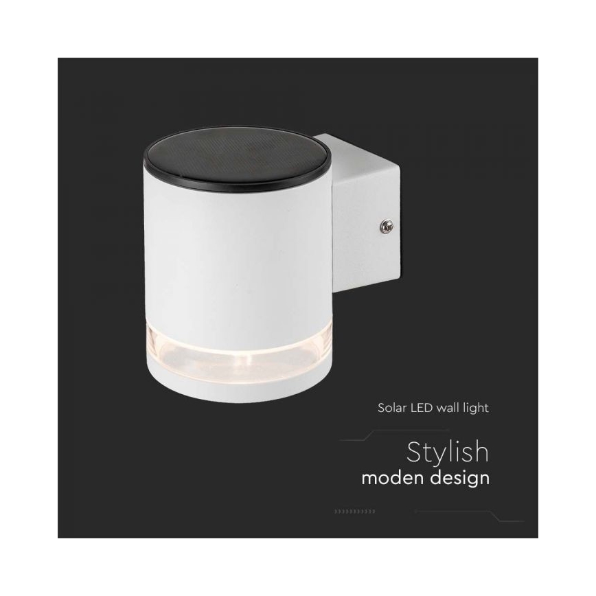 LED Kültéri napelemes fali lámpa LED/1W/3,7V 3000K IP54 1200 mAh fehér