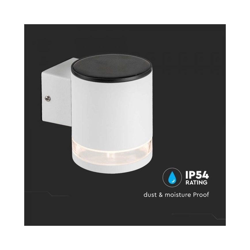 LED Kültéri napelemes fali lámpa LED/1W/3,7V 3000K IP54 1200 mAh fehér