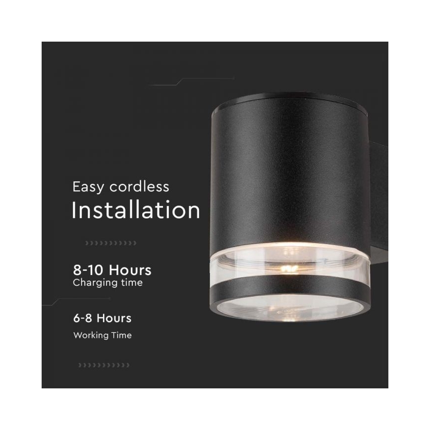 LED Kültéri napelemes fali lámpa LED/1W/3,7V 3000K IP54 1200 mAh fekete