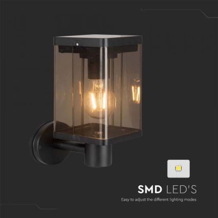 LED kültéri napelemes fali lámpa érzékelővel LED/2,5W/3,7V 3000K IP54 2000 mAh