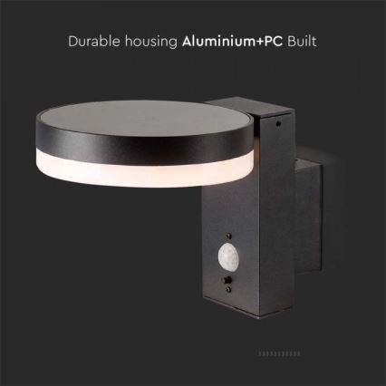 LED kültéri napelemes fali lámpa érzékelővel LED/5,5W/3,7V 3000K IP54 2000 mAh