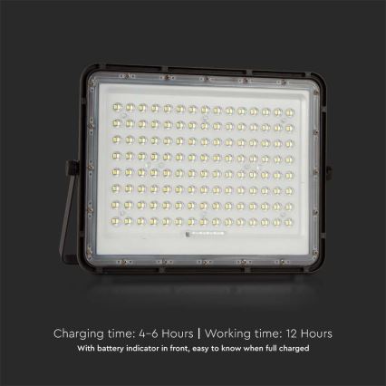 LED Kültéri napelemes reflektor LED/200W/3,2V 4000K fekete IP65 16000 mAh + távirányító