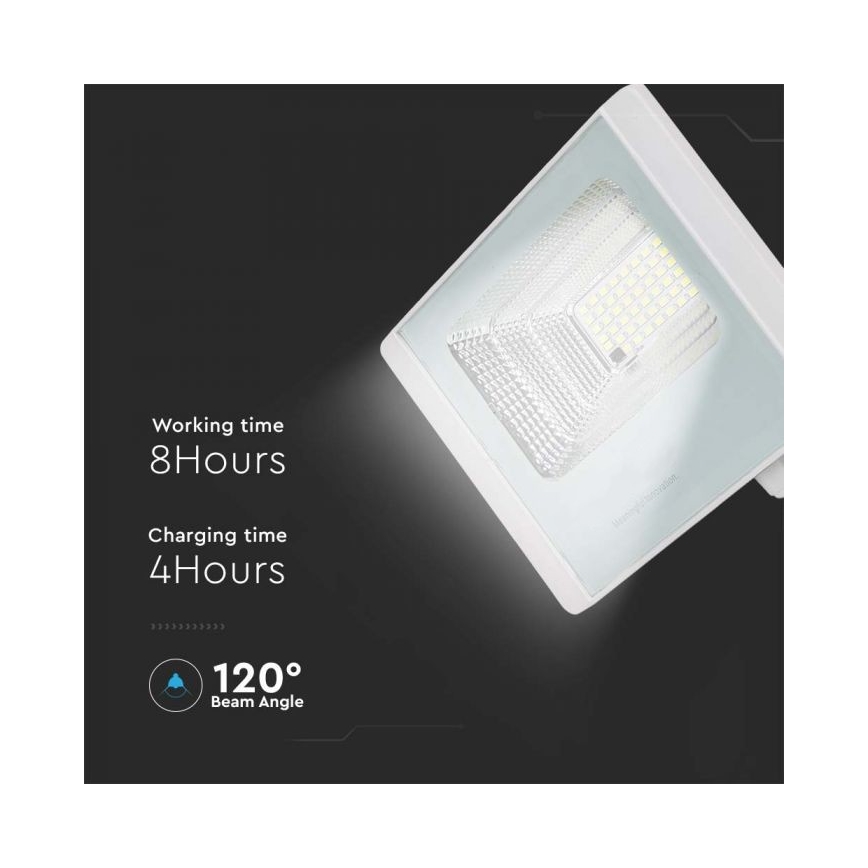 LED Kültéri napelemes reflektor LED/12W/3,2V IP65 4000K + távirányítás