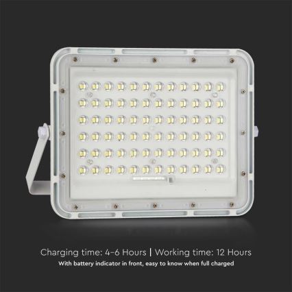 LED kültéri dimmelhető napelemes reflektor LED/15W/3,2V IP65 4000K 12000 mAh fehér + távirányítás