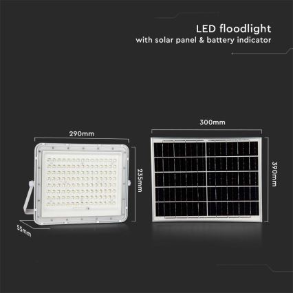 LED Kültéri napelemes reflektor LED/20W/3,2V 6400K fehér IP65 16000 mAh + távirányító
