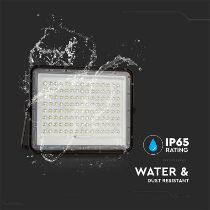 LED Kültéri napelemes reflektor LED/20W/3,2V 6400K fekete IP65 16000 mAh + távirányító