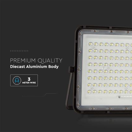 LED Kültéri napelemes reflektor LED/20W/3,2V 6400K fekete IP65 16000 mAh + távirányító