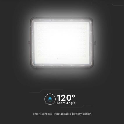 LED Kültéri napelemes reflektor LED/20W/3,2V 6400K fekete IP65 16000 mAh + távirányító