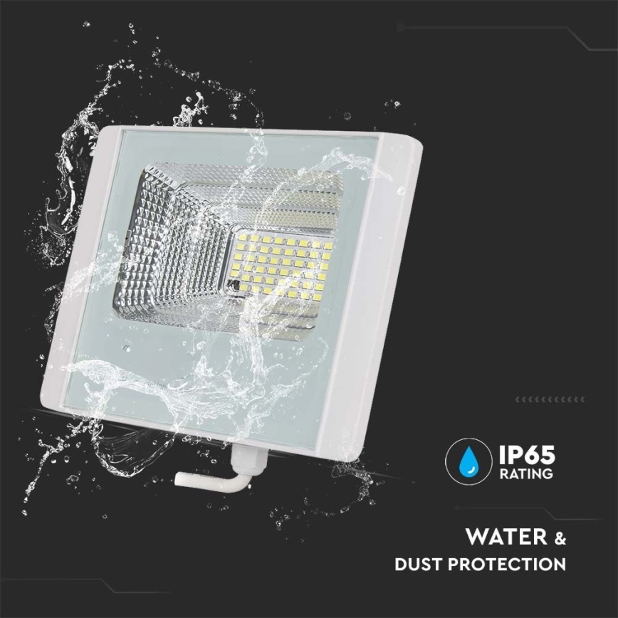 LED Kültéri napelemes reflektor LED/20W/3,2V IP65 6400K 20000 mAh + távirányító