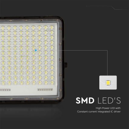 LED Kültéri napelemes reflektor LED/30W/3,2V 4000K fekete IP65 + távirányítás