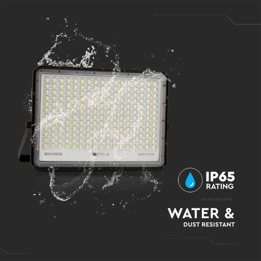 LED Kültéri napelemes reflektor LED/30W/3,2V 4000K fekete IP65 + távirányítás
