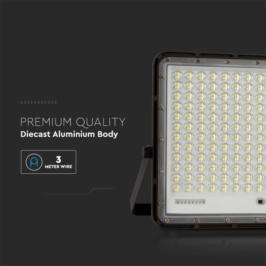 LED Kültéri napelemes reflektor LED/30W/3,2V 6400K fekete IP65 20000 mAh + távirányítás
