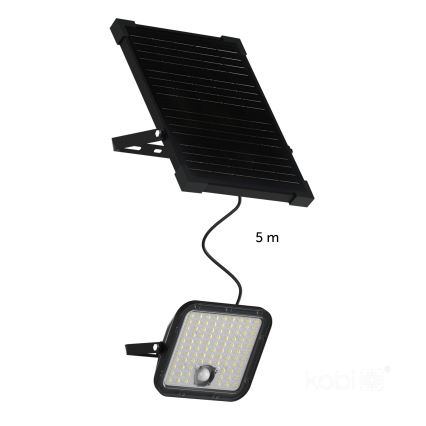 LED kültéri napelemes reflektor érzékelővel LED/30W/6,4V IP65 3000/4000K 6000 mAh + távirányító