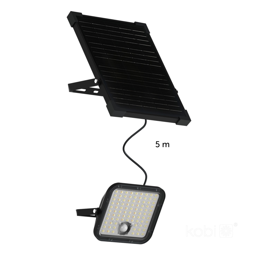 LED kültéri napelemes reflektor érzékelővel LED/30W/6,4V IP65 3000/4000K 6000 mAh + távirányító