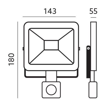 LED Kültéri reflektor érzékelővel LED/20W/230V 6500K IP44