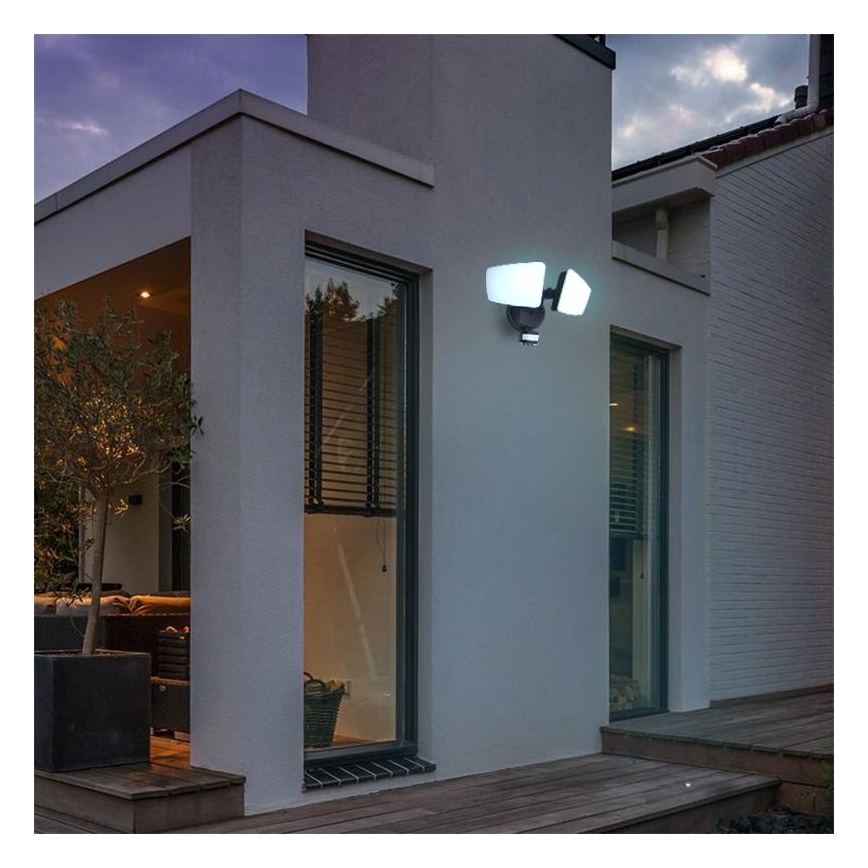 LED Kültéri reflektor érzékelővel LED/24W/230V 3000/4000/6000K IP54 fekete