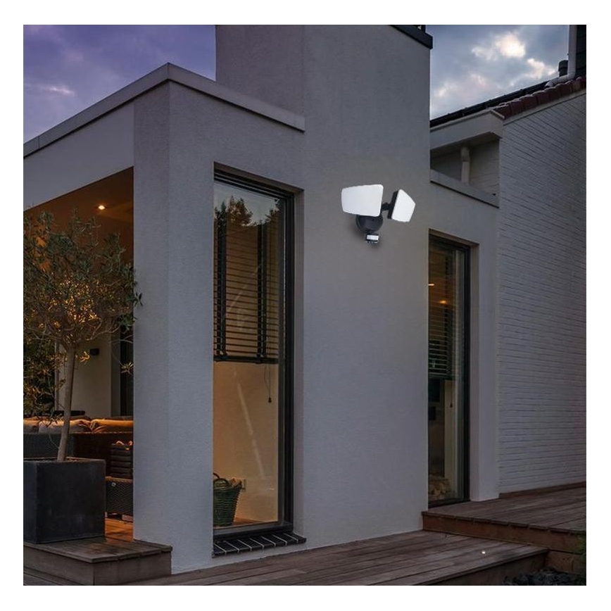 LED Kültéri reflektor érzékelővel LED/24W/230V 3000/4000/6000K IP54 fekete
