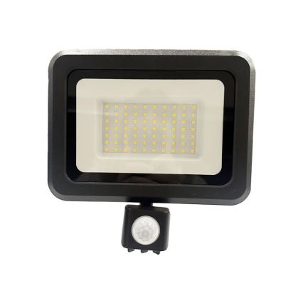 LED Kültéri reflektor érzékelővel LED/50W/230V 4000K IP44 fekete