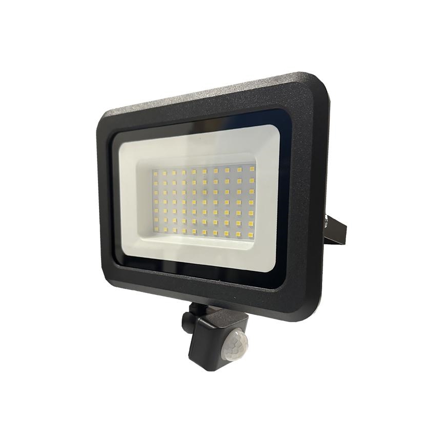 LED Kültéri reflektor érzékelővel LED/50W/230V 4000K IP44 fekete
