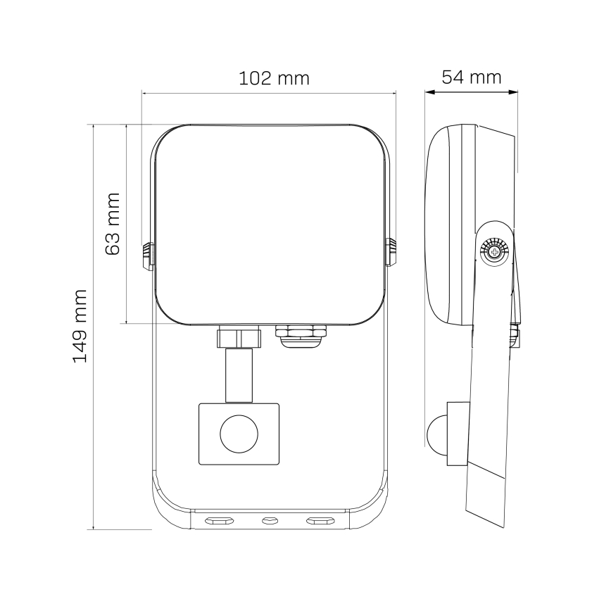 LED Kültéri reflektor érzékelővel MILKY LED/10W/230V 4000K IP65