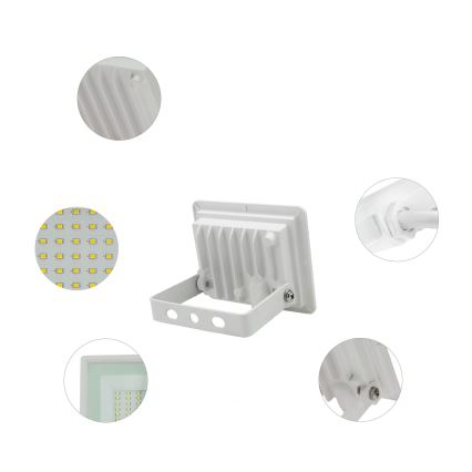 LED Kültéri reflektor NOCTIS LUX 3 LED/10W/230V 3000K IP65 fehér