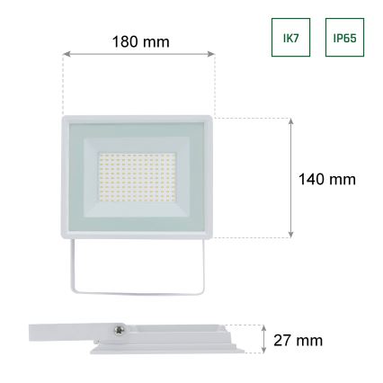 LED Kültéri reflektor NOCTIS LUX 3 LED/50W/230V IP65 fehér