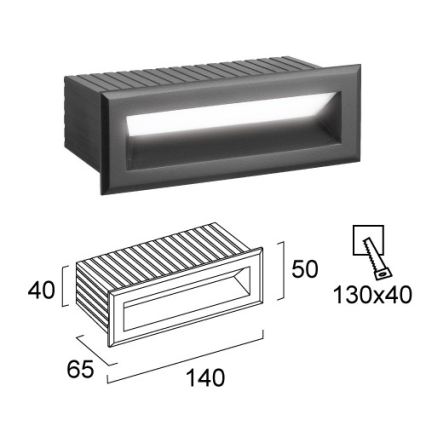 LED kültéri süllyesztett lámpatest FLIK LED/3W/230V IP65 antracit