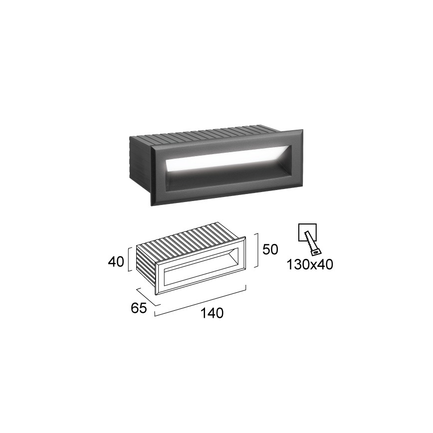 LED kültéri süllyesztett lámpatest FLIK LED/3W/230V IP65 antracit