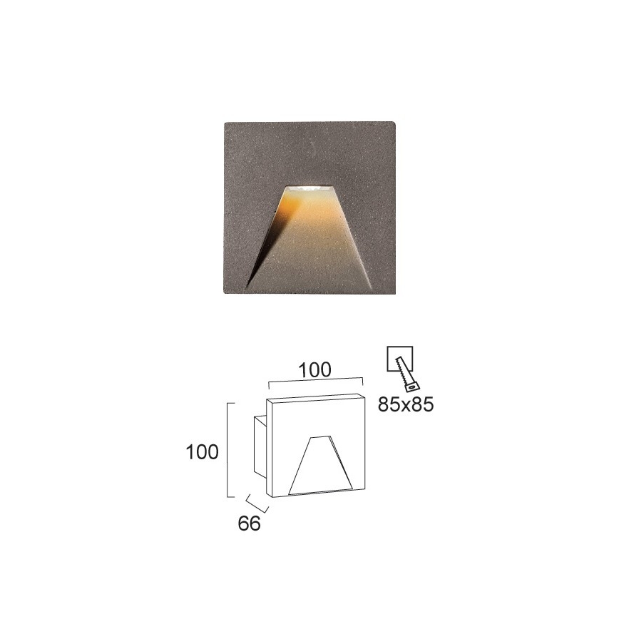 LED kültéri süllyesztett lámpatest SPACE LED/4W/230V IP65 szürke