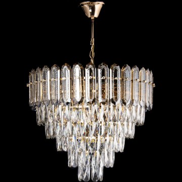 LED láncos csillár 9xE27/60W/230V + 6xLED/6W, átm. 50 cm, arany