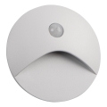 LED lépcsőlámpa mozgás- és alkonyérzékelővel EXIN LED/2,5W/230V 4000K IP65 fehér, kerek