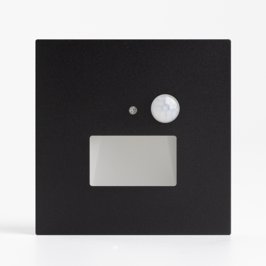 LED lépcsővilágító lámpa mozgás- és alkonyatérzékelővel LED/1,5W/230V 3000/4000/6500K fekete